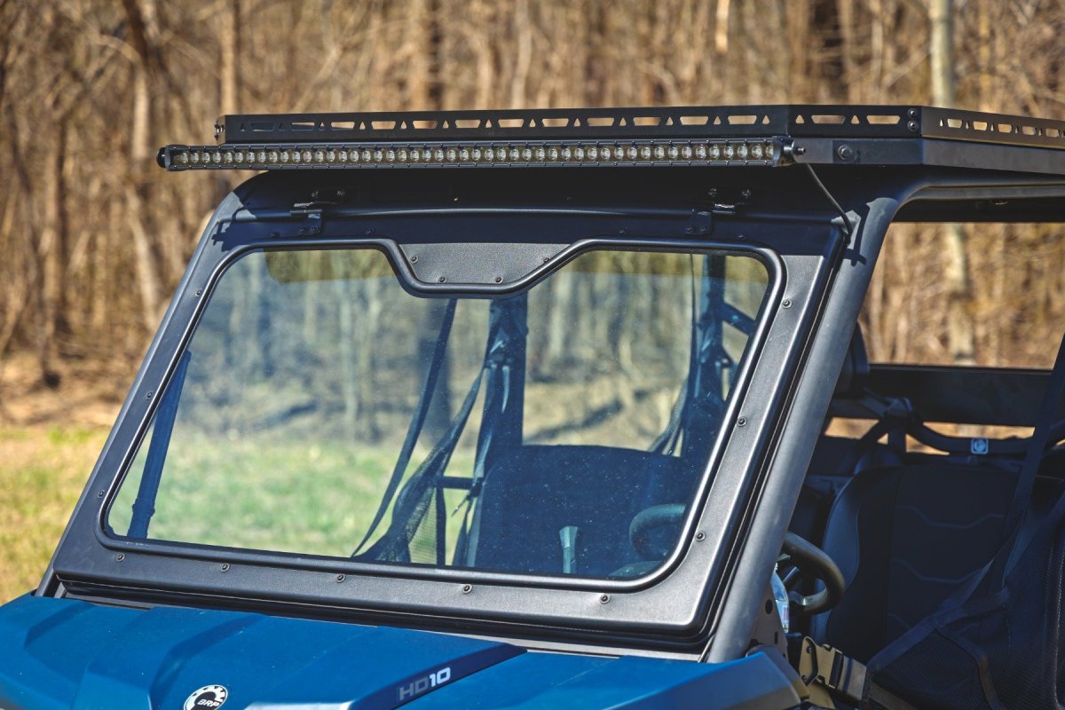 Can-Am Defender MAX HD10 LED Light Bar - Roof - Rough Country - Black Series Single Row, 50-inch - Black